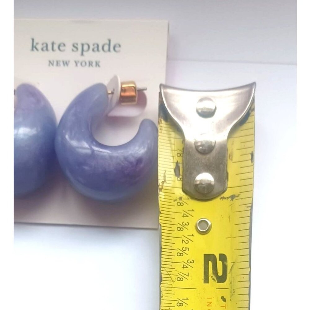 Kate Spade New York - Adore-Ables -Huggies Hoop Earrings - Blue multi -NWT - $58 - Picture 5 of 7